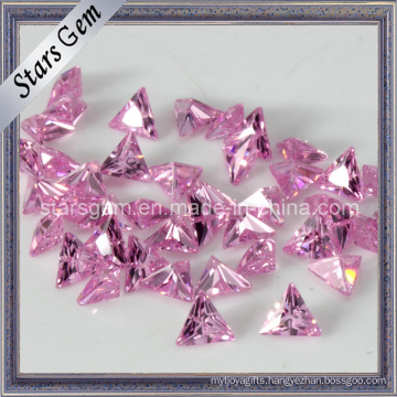 Pink Triangle Shape Synthetic Cubic Zirconia Stone